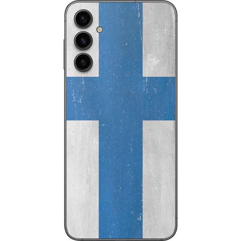 Finland Flag Distressed Galaxy A14 5G Skin