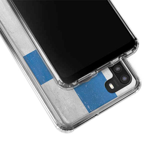 Finland Flag Distressed Galaxy A21 Clear Case