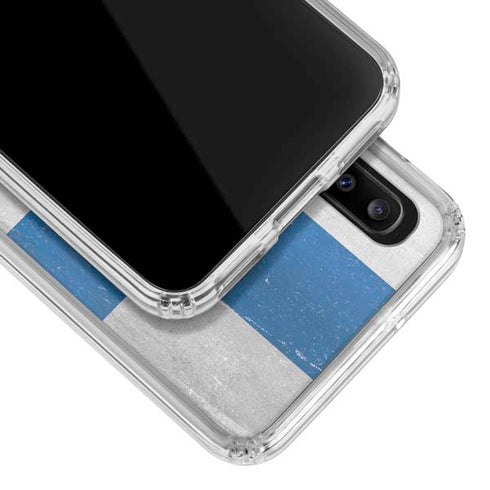 Finland Flag Distressed Galaxy A30 Clear Case
