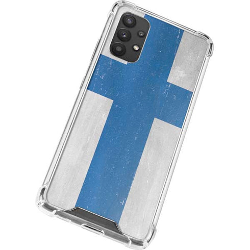 Finland Flag Distressed Galaxy A32 5G Clear Case