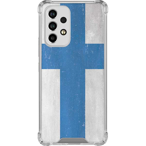 Finland Flag Distressed Galaxy A33 5G Clear Case