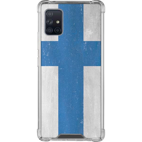 Finland Flag Distressed Galaxy A51 5G Clear Case