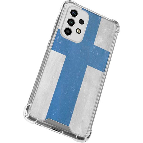Finland Flag Distressed Galaxy A53 5G Clear Case