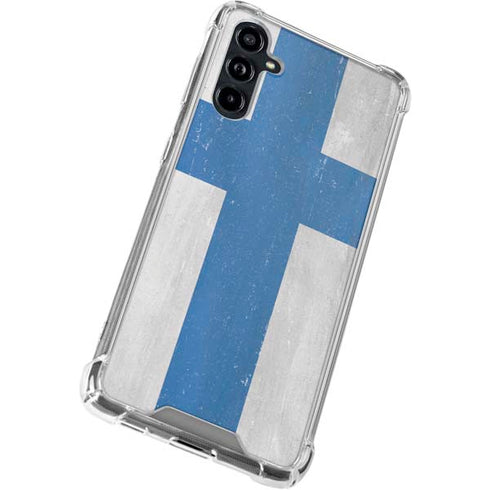 Finland Flag Distressed Galaxy A54 5G Clear Case