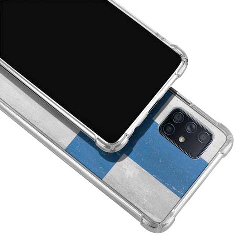 Finland Flag Distressed Galaxy A71 5G Clear Case