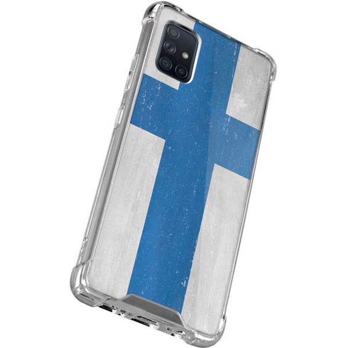 Finland Flag Distressed Galaxy A71 5G Clear Case