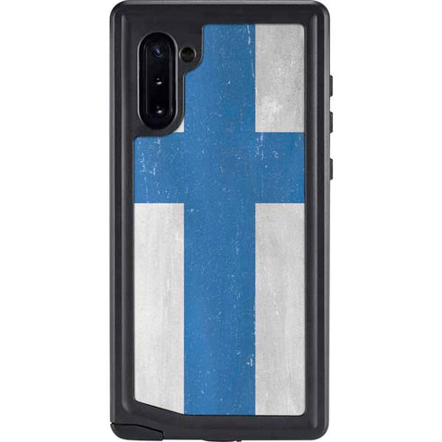 Finland Flag Distressed Galaxy Note 10 Waterproof Case