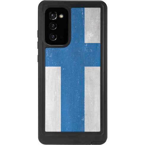 Finland Flag Distressed Galaxy Note20 5G Waterproof Case