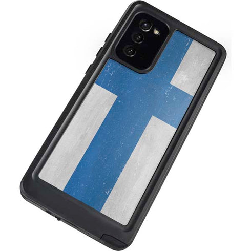 Finland Flag Distressed Galaxy Note20 5G Waterproof Case