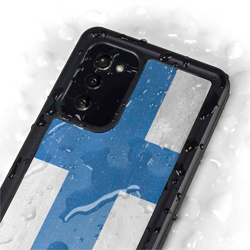 Finland Flag Distressed Galaxy Note20 5G Waterproof Case