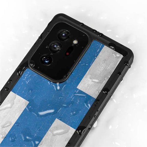 Finland Flag Distressed Galaxy Note20 Ultra 5G Waterproof Case