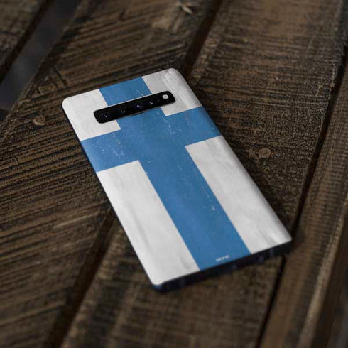 Finland Flag Distressed Galaxy S10 Plus Skin