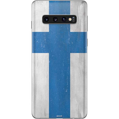 Finland Flag Distressed Galaxy S10 Skin