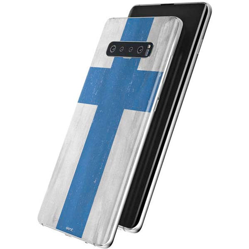 Finland Flag Distressed Galaxy S10 Skin