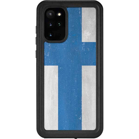 Finland Flag Distressed Galaxy S20 Plus Waterproof Case