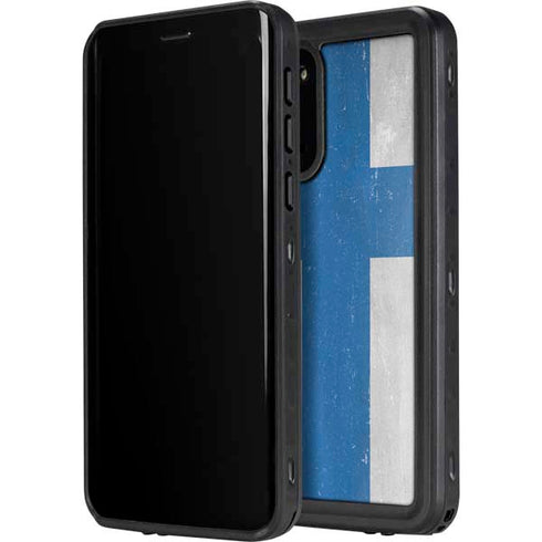 Finland Flag Distressed Galaxy S20 Plus Waterproof Case