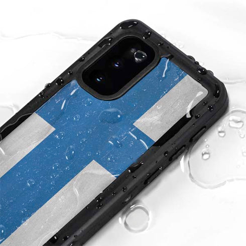 Finland Flag Distressed Galaxy S20 Waterproof Case