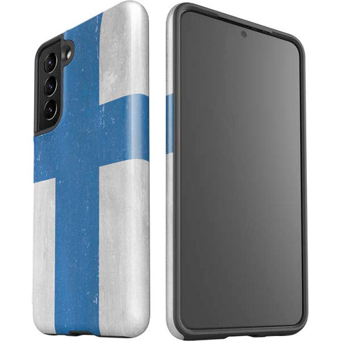 Finland Flag Distressed Galaxy S21 5G Pro Case