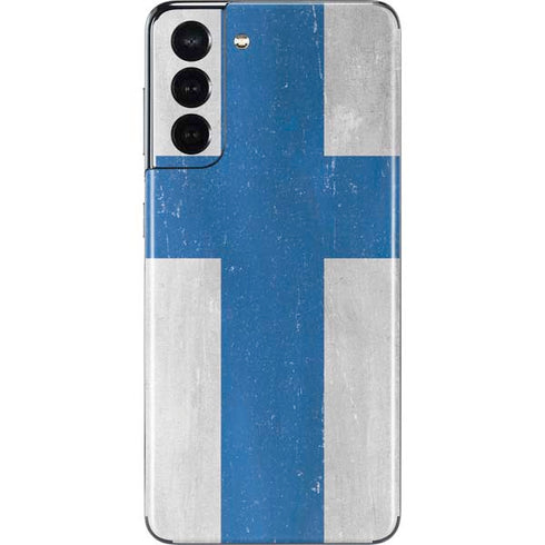Finland Flag Distressed Galaxy S21 5G Skin