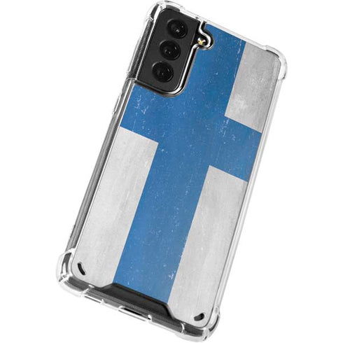 Finland Flag Distressed Galaxy S21 Plus 5G Clear Case
