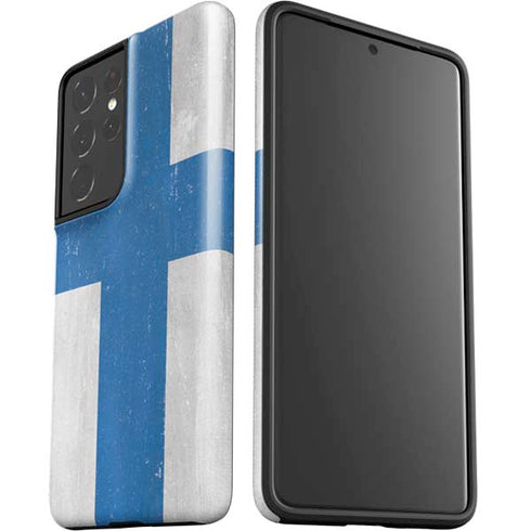 Finland Flag Distressed Galaxy S21 Ultra 5G Pro Case