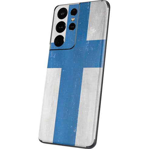 Finland Flag Distressed Galaxy S21 Ultra 5G Skin