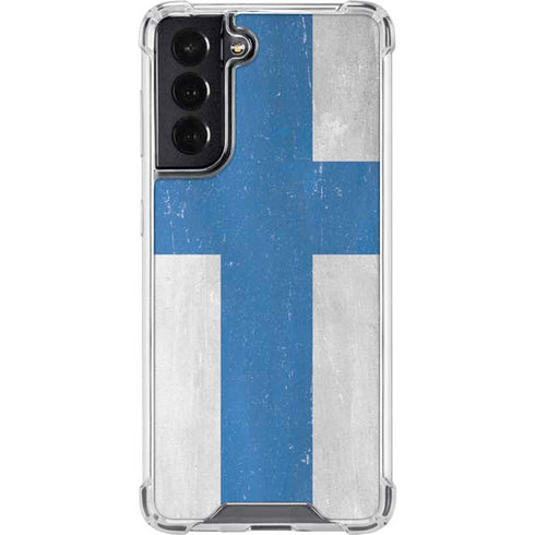 Finland Flag Distressed Galaxy S22 Clear Case