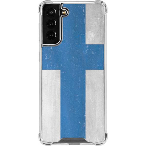 Finland Flag Distressed Galaxy S22 Plus Clear Case