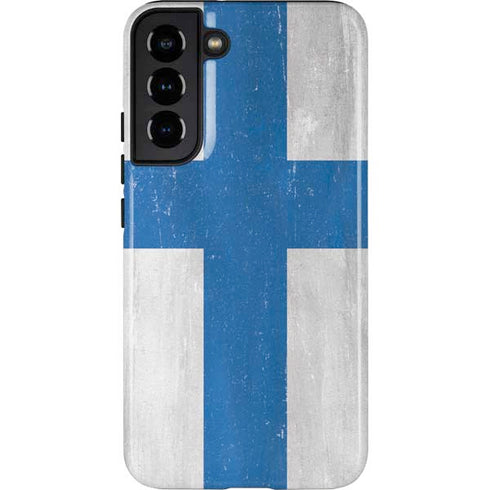 Finland Flag Distressed Galaxy S22 Plus Pro Case