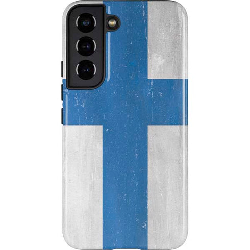 Finland Flag Distressed Galaxy S22 Pro Case