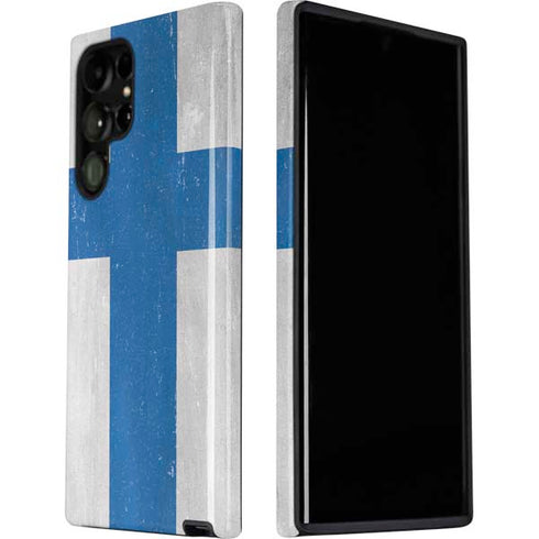 Finland Flag Distressed Galaxy S22 Ultra Pro Case