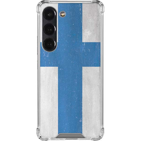 Finland Flag Distressed Galaxy S23 Clear Case