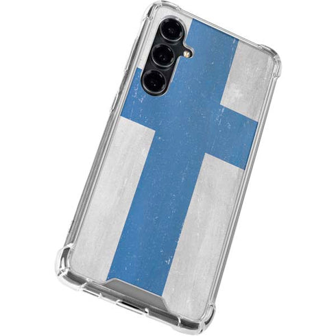 Finland Flag Distressed Galaxy S23 FE Clear Case