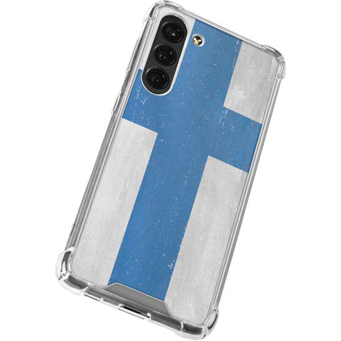 Finland Flag Distressed Galaxy S23 Plus Clear Case