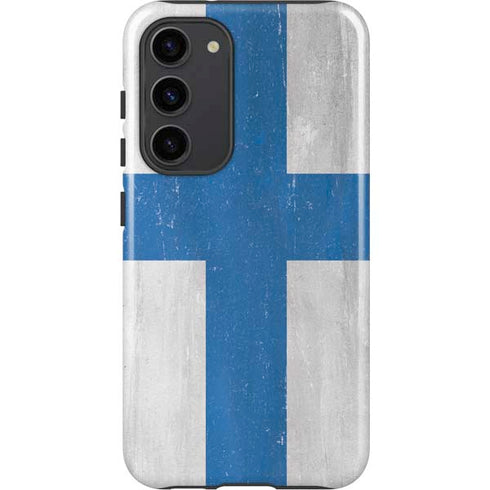 Finland Flag Distressed Galaxy S23 Plus Pro Case