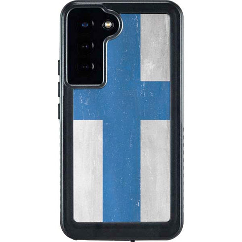 Finland Flag Distressed Galaxy S23 Plus Waterproof Case