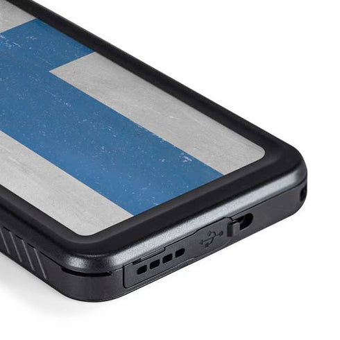 Finland Flag Distressed Galaxy S23 Plus Waterproof Case