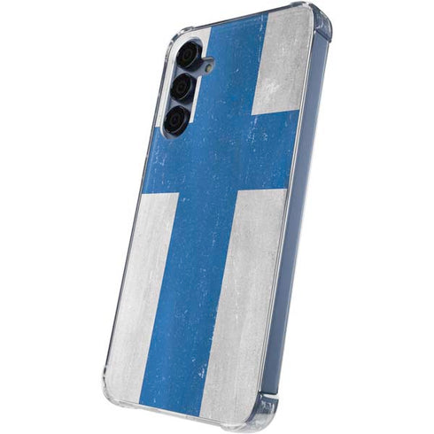 Finland Flag Distressed Galaxy S24 Clear Case