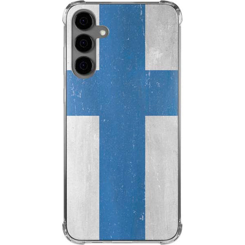 Finland Flag Distressed Galaxy S24 Plus Clear Case