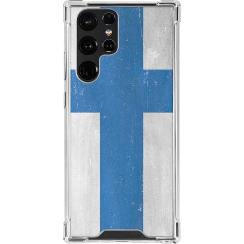Finland Flag Distressed Galaxy S24 Ultra Clear Case