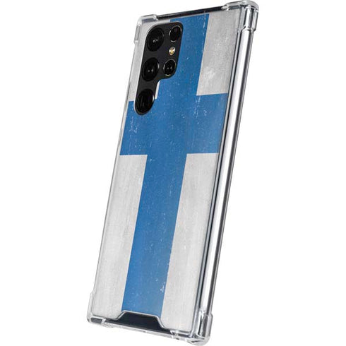 Finland Flag Distressed Galaxy S24 Ultra Clear Case