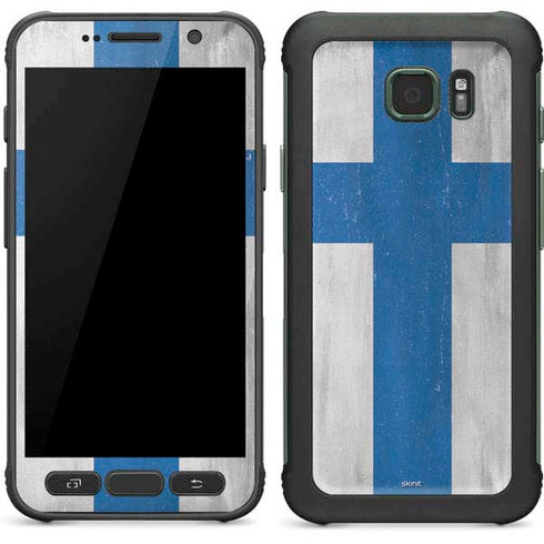 Finland Flag Distressed Galaxy S7 Active Skin