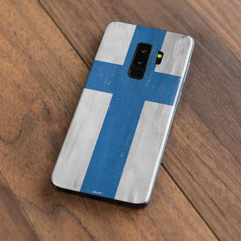 Finland Flag Distressed Galaxy S9 Plus Skin
