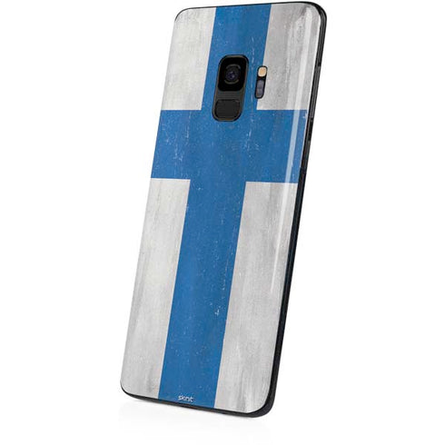 Finland Flag Distressed Galaxy S9 Skin