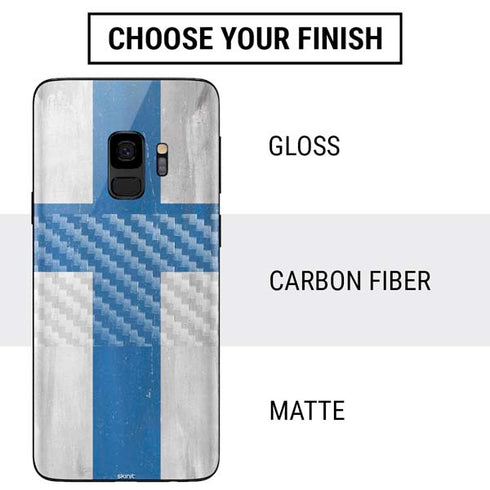 Finland Flag Distressed Galaxy S9 Skin