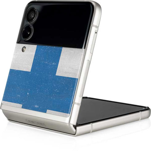 Finland Flag Distressed Galaxy Z Flip3 5G Skin