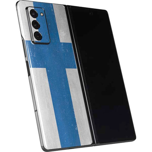 Finland Flag Distressed Galaxy Z Fold2 5G Skin
