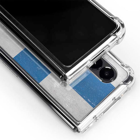 Finland Flag Distressed Galaxy Z Fold4 5G Clear Case