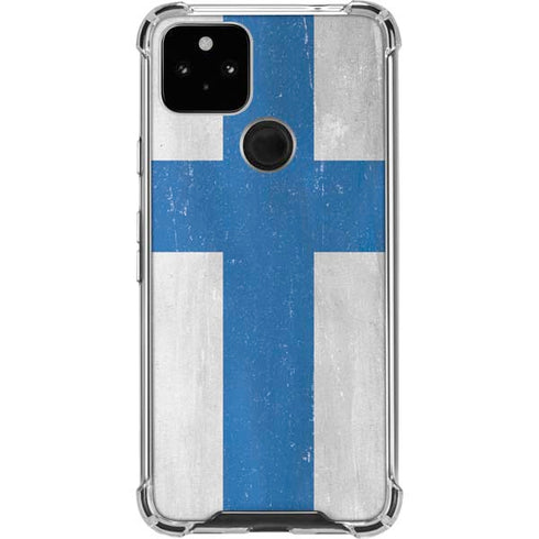 Finland Flag Distressed Google Pixel 5a 5G Clear Case