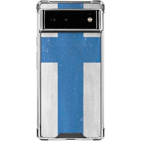 Finland Flag Distressed Google Pixel 6 Clear Case